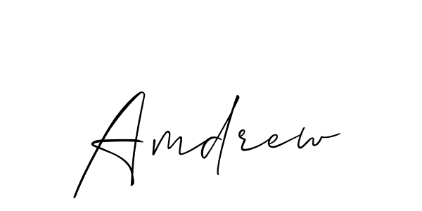The best way (Allison_Script) to make a short signature is to pick only two or three words in your name. The name Amdrew include a total of six letters. For converting this name. Amdrew signature style 2 images and pictures png