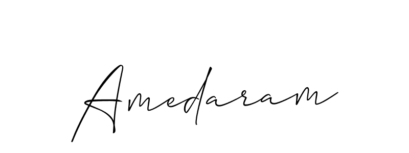 Make a beautiful signature design for name Amedaram. With this signature (Allison_Script) style, you can create a handwritten signature for free. Amedaram signature style 2 images and pictures png