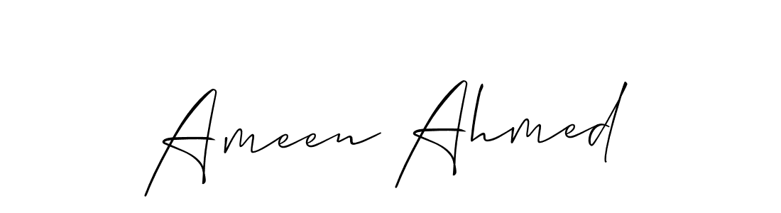 Make a beautiful signature design for name Ameen Ahmed. With this signature (Allison_Script) style, you can create a handwritten signature for free. Ameen Ahmed signature style 2 images and pictures png