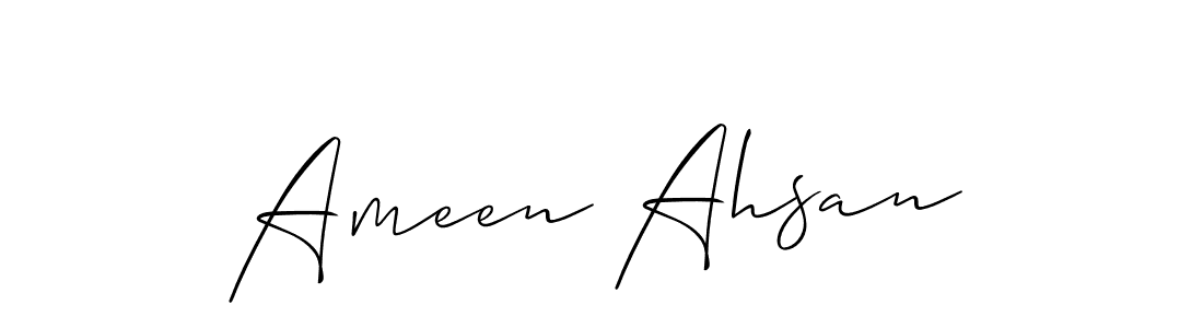 Ameen Ahsan stylish signature style. Best Handwritten Sign (Allison_Script) for my name. Handwritten Signature Collection Ideas for my name Ameen Ahsan. Ameen Ahsan signature style 2 images and pictures png