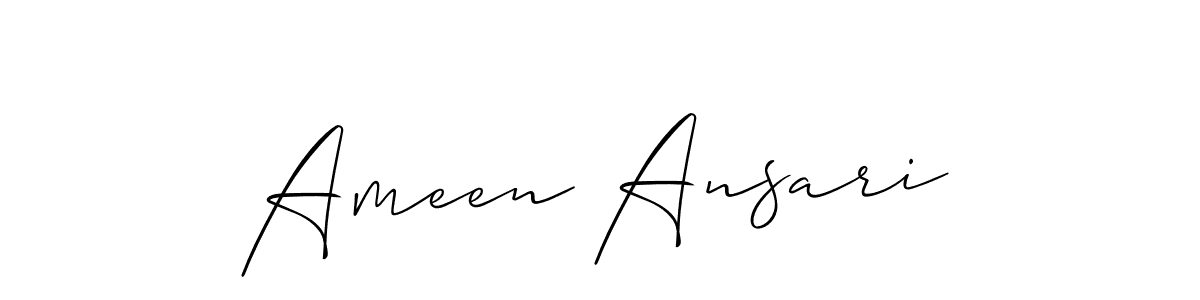 Ameen Ansari stylish signature style. Best Handwritten Sign (Allison_Script) for my name. Handwritten Signature Collection Ideas for my name Ameen Ansari. Ameen Ansari signature style 2 images and pictures png