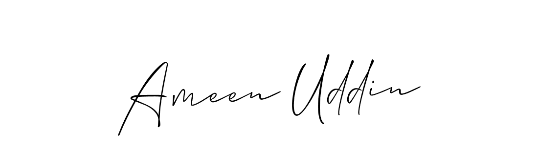 How to make Ameen Uddin name signature. Use Allison_Script style for creating short signs online. This is the latest handwritten sign. Ameen Uddin signature style 2 images and pictures png