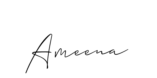 Use a signature maker to create a handwritten signature online. With this signature software, you can design (Allison_Script) your own signature for name Ameena. Ameena signature style 2 images and pictures png