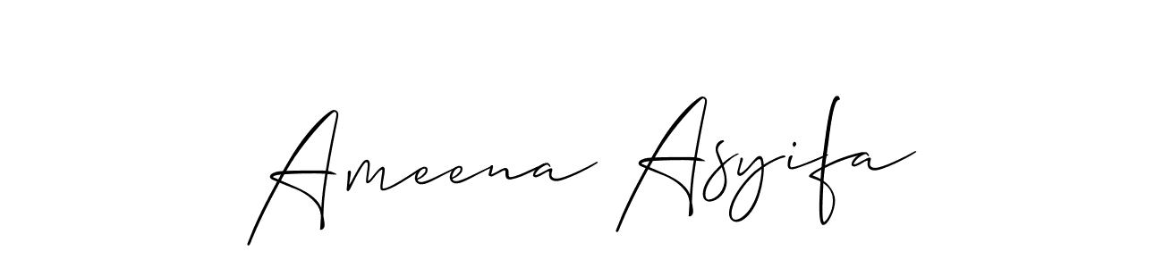 How to make Ameena Asyifa signature? Allison_Script is a professional autograph style. Create handwritten signature for Ameena Asyifa name. Ameena Asyifa signature style 2 images and pictures png