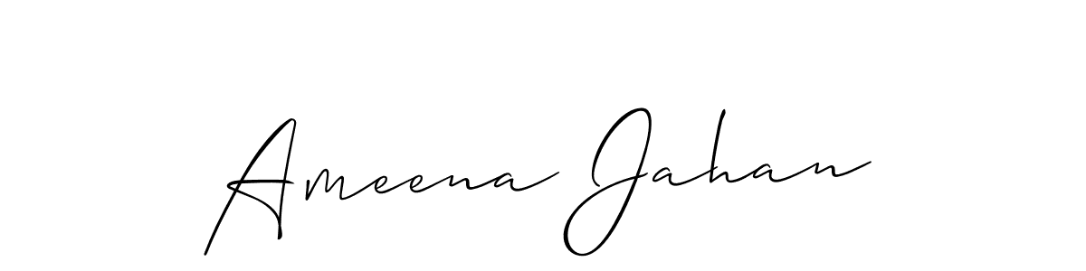 Create a beautiful signature design for name Ameena Jahan. With this signature (Allison_Script) fonts, you can make a handwritten signature for free. Ameena Jahan signature style 2 images and pictures png