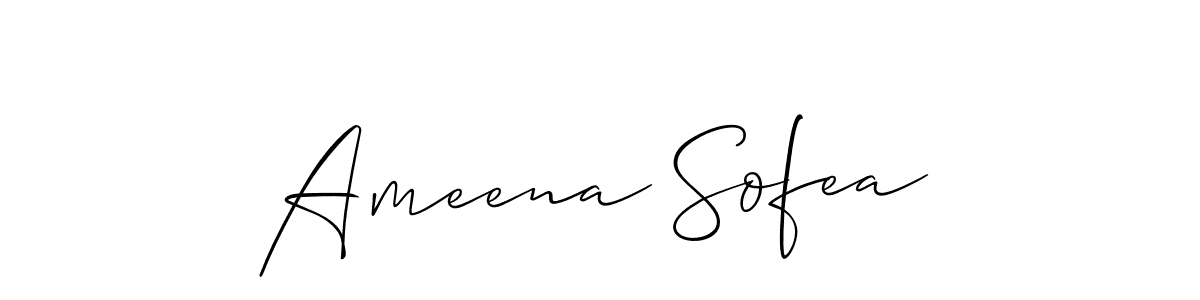 Make a short Ameena Sofea signature style. Manage your documents anywhere anytime using Allison_Script. Create and add eSignatures, submit forms, share and send files easily. Ameena Sofea signature style 2 images and pictures png