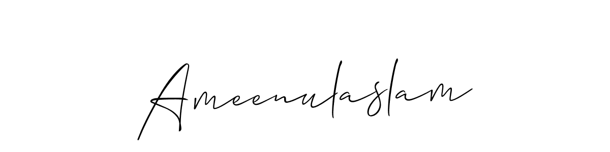 Allison_Script is a professional signature style that is perfect for those who want to add a touch of class to their signature. It is also a great choice for those who want to make their signature more unique. Get Ameenulaslam name to fancy signature for free. Ameenulaslam signature style 2 images and pictures png