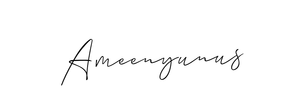 if you are searching for the best signature style for your name Ameenyunus. so please give up your signature search. here we have designed multiple signature styles  using Allison_Script. Ameenyunus signature style 2 images and pictures png