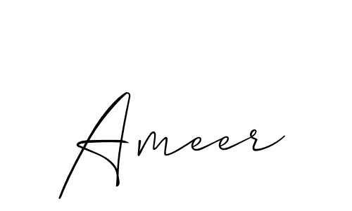 How to make Ameer name signature. Use Allison_Script style for creating short signs online. This is the latest handwritten sign. Ameer signature style 2 images and pictures png