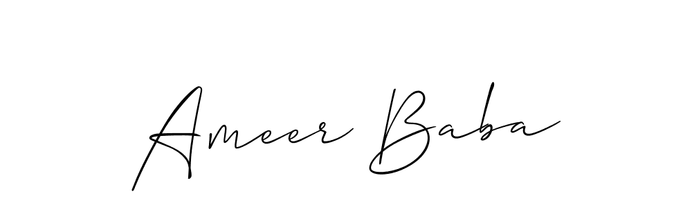 It looks lik you need a new signature style for name Ameer Baba. Design unique handwritten (Allison_Script) signature with our free signature maker in just a few clicks. Ameer Baba signature style 2 images and pictures png
