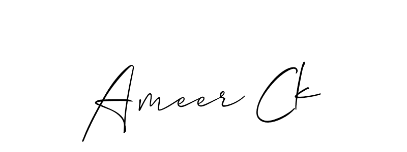 Also we have Ameer Ck name is the best signature style. Create professional handwritten signature collection using Allison_Script autograph style. Ameer Ck signature style 2 images and pictures png