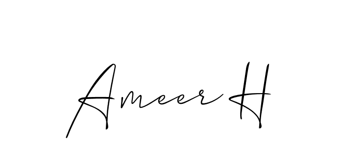 Similarly Allison_Script is the best handwritten signature design. Signature creator online .You can use it as an online autograph creator for name Ameer H. Ameer H signature style 2 images and pictures png