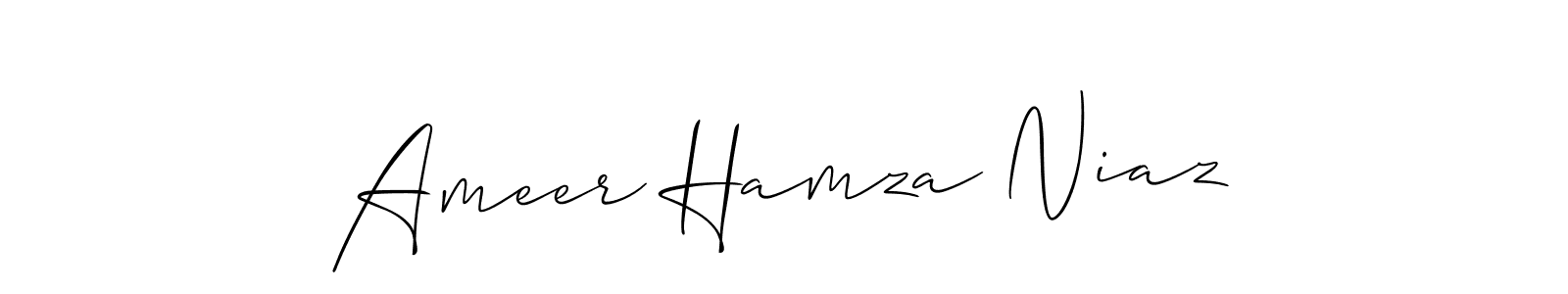 if you are searching for the best signature style for your name Ameer Hamza Niaz. so please give up your signature search. here we have designed multiple signature styles  using Allison_Script. Ameer Hamza Niaz signature style 2 images and pictures png