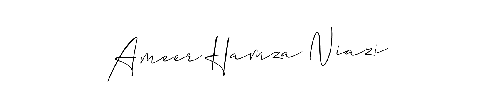 Make a short Ameer Hamza Niazi signature style. Manage your documents anywhere anytime using Allison_Script. Create and add eSignatures, submit forms, share and send files easily. Ameer Hamza Niazi signature style 2 images and pictures png