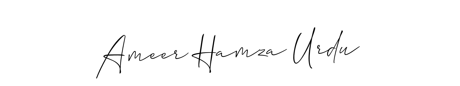 Ameer Hamza Urdu stylish signature style. Best Handwritten Sign (Allison_Script) for my name. Handwritten Signature Collection Ideas for my name Ameer Hamza Urdu. Ameer Hamza Urdu signature style 2 images and pictures png