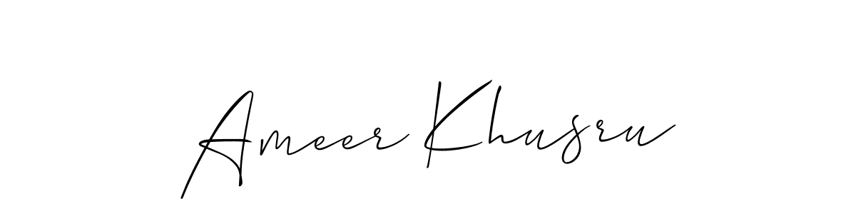 How to make Ameer Khusru signature? Allison_Script is a professional autograph style. Create handwritten signature for Ameer Khusru name. Ameer Khusru signature style 2 images and pictures png
