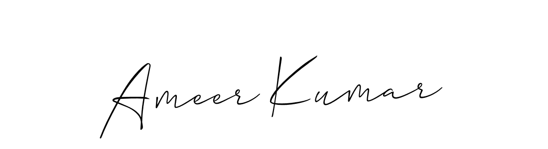 Allison_Script is a professional signature style that is perfect for those who want to add a touch of class to their signature. It is also a great choice for those who want to make their signature more unique. Get Ameer Kumar name to fancy signature for free. Ameer Kumar signature style 2 images and pictures png