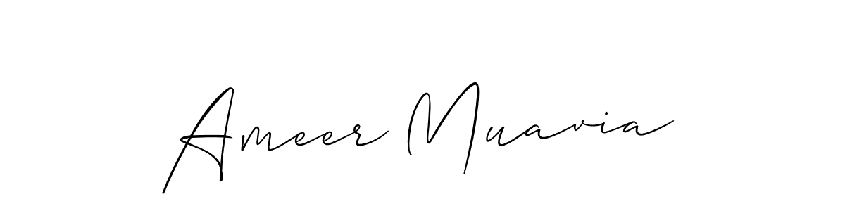 Use a signature maker to create a handwritten signature online. With this signature software, you can design (Allison_Script) your own signature for name Ameer Muavia. Ameer Muavia signature style 2 images and pictures png