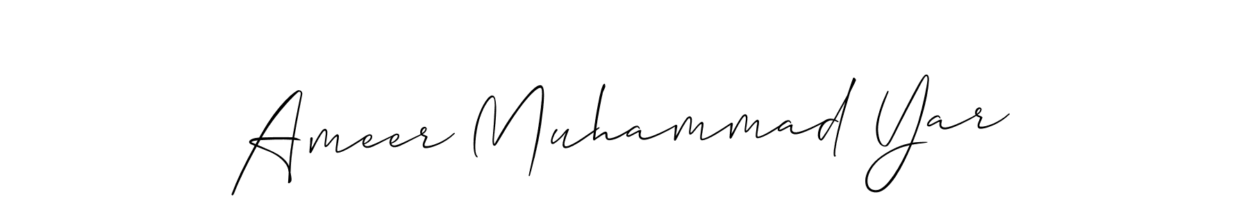 Similarly Allison_Script is the best handwritten signature design. Signature creator online .You can use it as an online autograph creator for name Ameer Muhammad Yar. Ameer Muhammad Yar signature style 2 images and pictures png