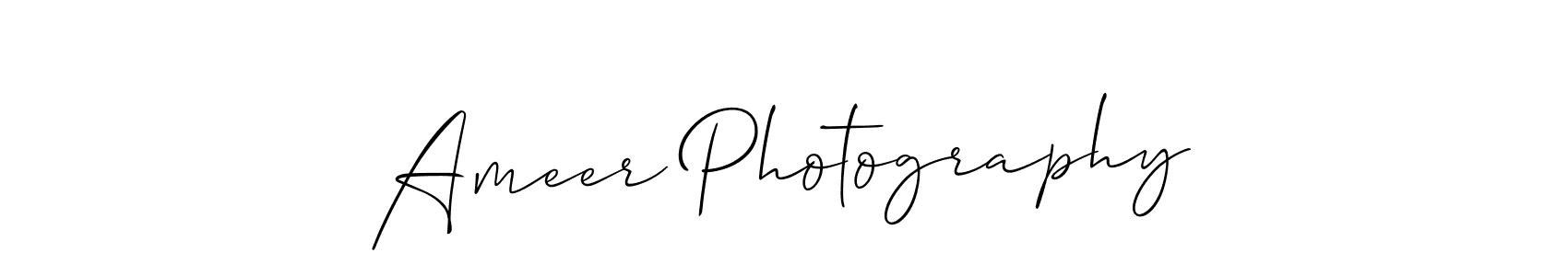 Create a beautiful signature design for name Ameer Photography. With this signature (Allison_Script) fonts, you can make a handwritten signature for free. Ameer Photography signature style 2 images and pictures png