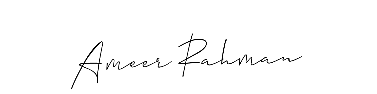 Make a beautiful signature design for name Ameer Rahman. With this signature (Allison_Script) style, you can create a handwritten signature for free. Ameer Rahman signature style 2 images and pictures png