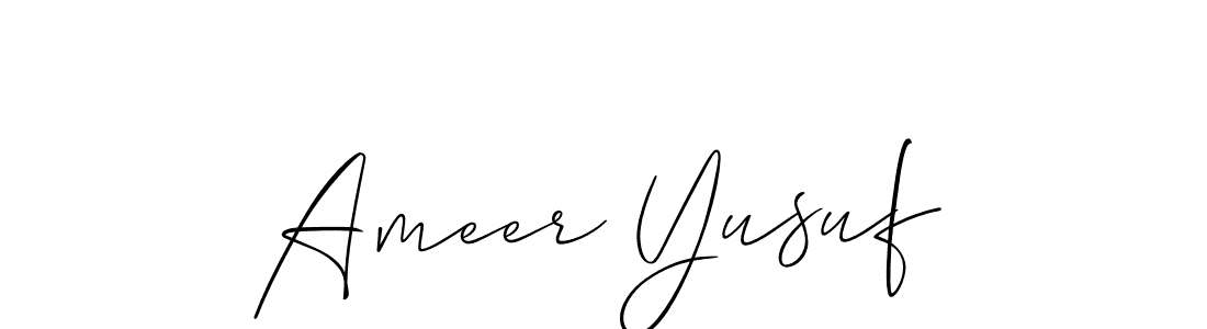 How to make Ameer Yusuf name signature. Use Allison_Script style for creating short signs online. This is the latest handwritten sign. Ameer Yusuf signature style 2 images and pictures png