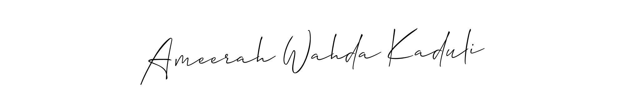 See photos of Ameerah Wahda Kaduli official signature by Spectra . Check more albums & portfolios. Read reviews & check more about Allison_Script font. Ameerah Wahda Kaduli signature style 2 images and pictures png