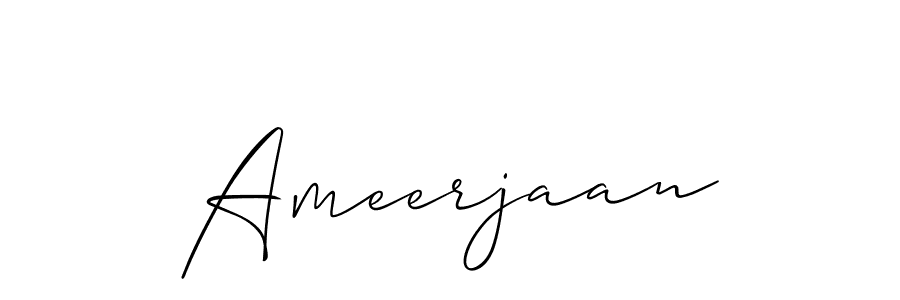 Allison_Script is a professional signature style that is perfect for those who want to add a touch of class to their signature. It is also a great choice for those who want to make their signature more unique. Get Ameerjaan name to fancy signature for free. Ameerjaan signature style 2 images and pictures png
