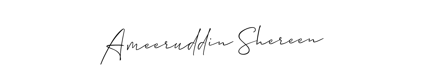 Ameeruddin Shereen stylish signature style. Best Handwritten Sign (Allison_Script) for my name. Handwritten Signature Collection Ideas for my name Ameeruddin Shereen. Ameeruddin Shereen signature style 2 images and pictures png