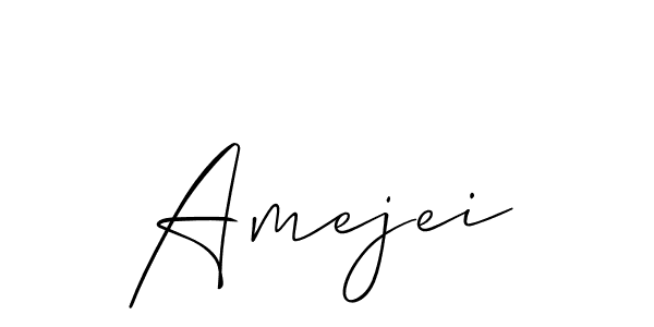 How to make Amejei signature? Allison_Script is a professional autograph style. Create handwritten signature for Amejei name. Amejei signature style 2 images and pictures png