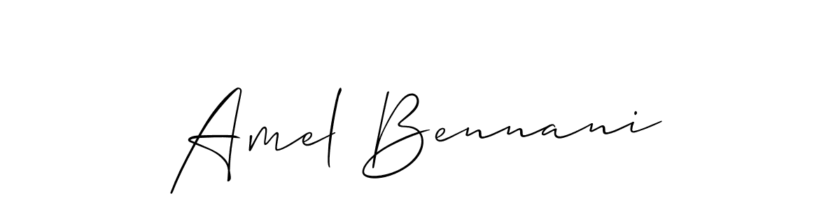 if you are searching for the best signature style for your name Amel Bennani. so please give up your signature search. here we have designed multiple signature styles  using Allison_Script. Amel Bennani signature style 2 images and pictures png