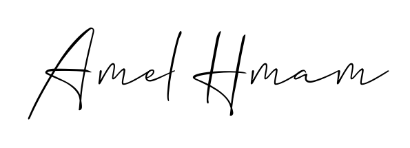The Allison_Script font transforms the name Amel Hmam into an executive sign with sharp precision and distinguished character. Amel Hmam signature style 2 images and pictures png