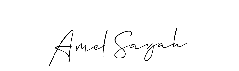 Make a beautiful signature design for name Amel Sayah. With this signature (Allison_Script) style, you can create a handwritten signature for free. Amel Sayah signature style 2 images and pictures png