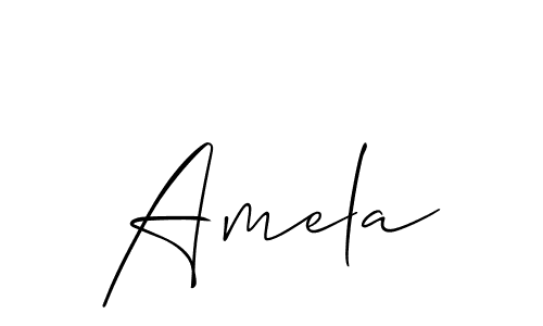 The best way (Allison_Script) to make a short signature is to pick only two or three words in your name. The name Amela include a total of six letters. For converting this name. Amela signature style 2 images and pictures png