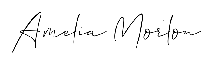 Designed for modern professionals: Amelia Morton name signature crafted with Allison_Script script. Ready for digital PDF workflows. Amelia Morton signature style 2 images and pictures png