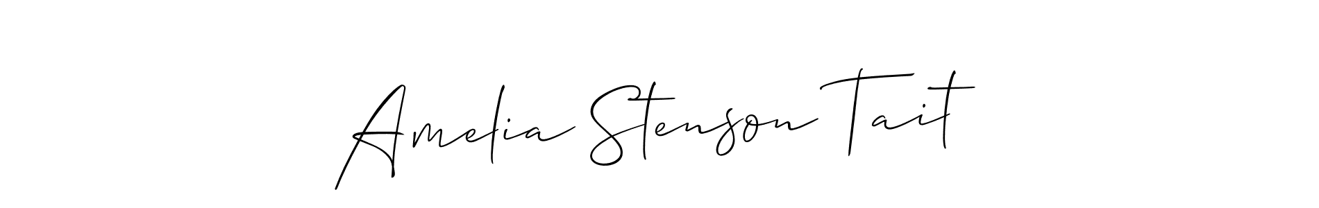 This is the best signature style for the Amelia Stenson Tait name. Also you like these signature font (Allison_Script). Mix name signature. Amelia Stenson Tait signature style 2 images and pictures png