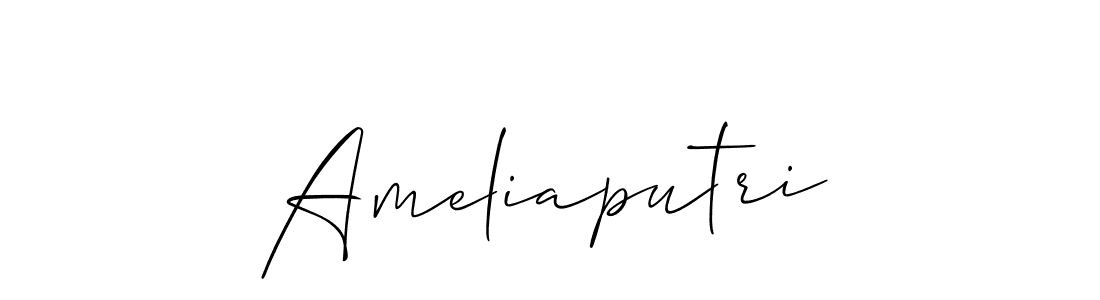 The best way (Allison_Script) to make a short signature is to pick only two or three words in your name. The name Ameliaputri include a total of six letters. For converting this name. Ameliaputri signature style 2 images and pictures png