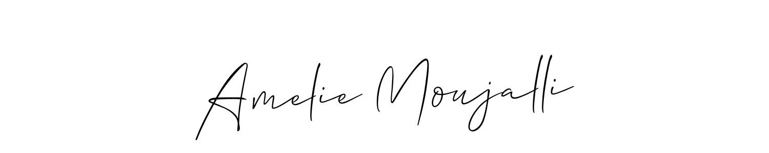 You should practise on your own different ways (Allison_Script) to write your name (Amelie Moujalli) in signature. don't let someone else do it for you. Amelie Moujalli signature style 2 images and pictures png