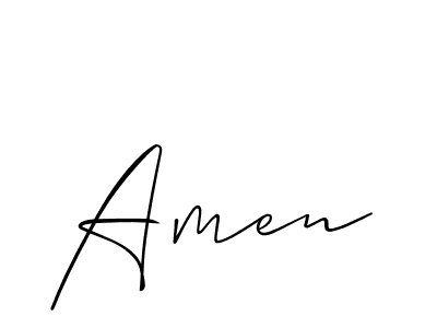 Design your own signature with our free online signature maker. With this signature software, you can create a handwritten (Allison_Script) signature for name Amen. Amen signature style 2 images and pictures png