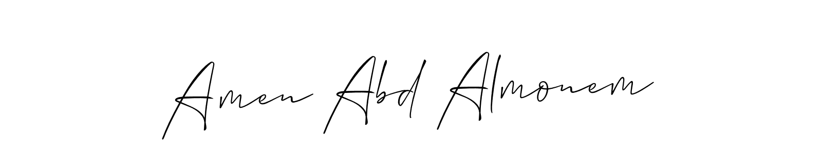 How to Draw Amen Abd Almonem signature style? Allison_Script is a latest design signature styles for name Amen Abd Almonem. Amen Abd Almonem signature style 2 images and pictures png