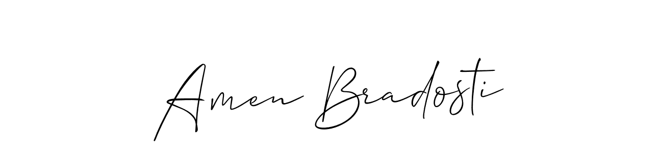 Use a signature maker to create a handwritten signature online. With this signature software, you can design (Allison_Script) your own signature for name Amen Bradosti. Amen Bradosti signature style 2 images and pictures png