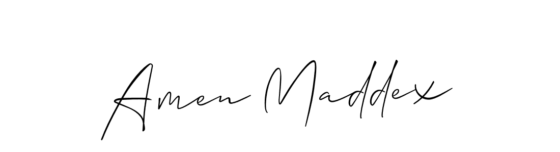 Make a beautiful signature design for name Amen Maddex. With this signature (Allison_Script) style, you can create a handwritten signature for free. Amen Maddex signature style 2 images and pictures png