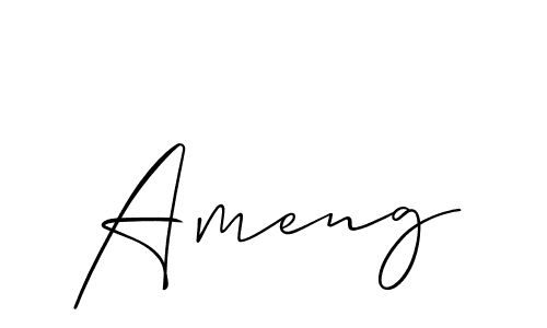 Create a beautiful signature design for name Ameng. With this signature (Allison_Script) fonts, you can make a handwritten signature for free. Ameng signature style 2 images and pictures png