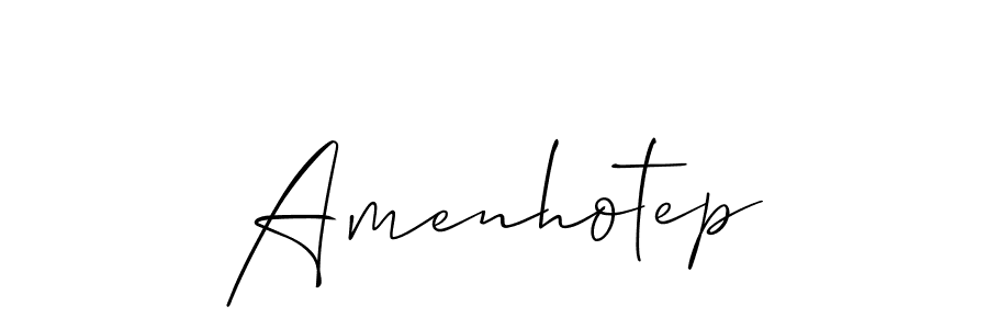 Use a signature maker to create a handwritten signature online. With this signature software, you can design (Allison_Script) your own signature for name Amenhotep. Amenhotep signature style 2 images and pictures png