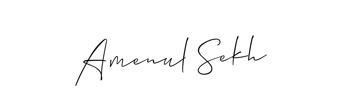 Also You can easily find your signature by using the search form. We will create Amenul Sekh name handwritten signature images for you free of cost using Allison_Script sign style. Amenul Sekh signature style 2 images and pictures png