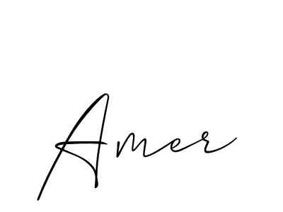 How to make Amer signature? Allison_Script is a professional autograph style. Create handwritten signature for Amer name. Amer signature style 2 images and pictures png