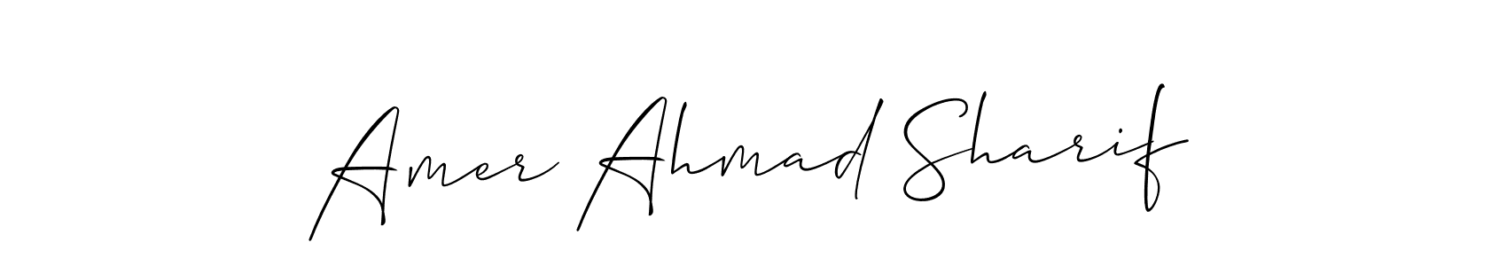 Similarly Allison_Script is the best handwritten signature design. Signature creator online .You can use it as an online autograph creator for name Amer Ahmad Sharif. Amer Ahmad Sharif signature style 2 images and pictures png