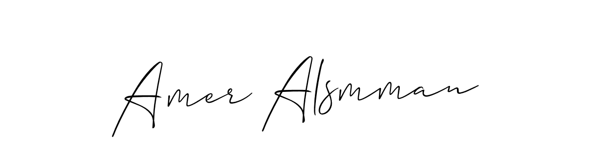 How to make Amer Alsmman name signature. Use Allison_Script style for creating short signs online. This is the latest handwritten sign. Amer Alsmman signature style 2 images and pictures png