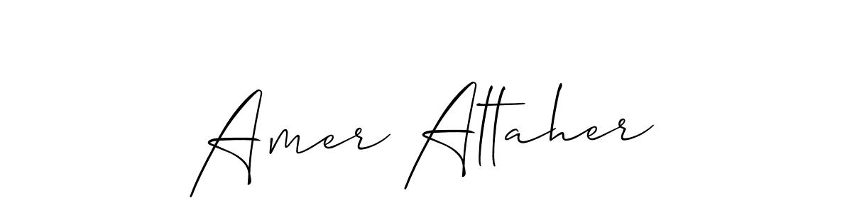 Create a beautiful signature design for name Amer Altaher. With this signature (Allison_Script) fonts, you can make a handwritten signature for free. Amer Altaher signature style 2 images and pictures png