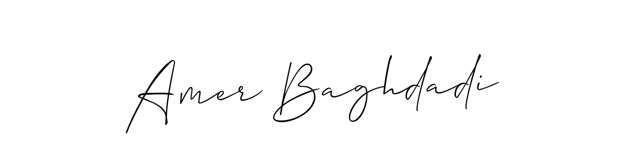 Use a signature maker to create a handwritten signature online. With this signature software, you can design (Allison_Script) your own signature for name Amer Baghdadi. Amer Baghdadi signature style 2 images and pictures png